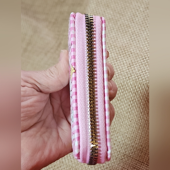 Hello Kitty Biscuit Sanrio Plaid Pink and white Wallet NWOT - Picture 5 of 8